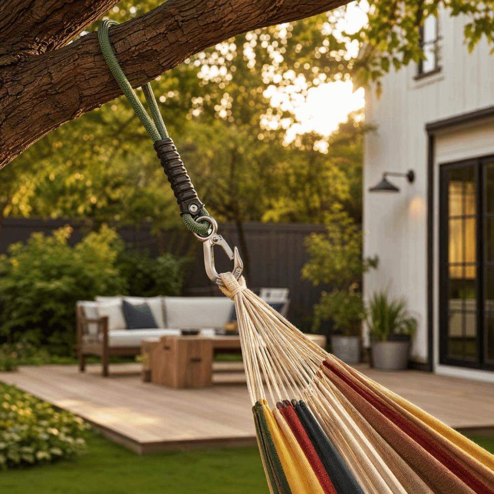 Heavy Duty Swing Suspension Rope Stainless Steel Hook Tie-Down Straps Garden