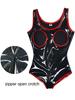 Wet Look Pvc Catsuit Shiny Pu Leather Zipper Open Crotch Bodysuit Hollow Out Breast Cosplay Body Tops Tights Hot Sexy Clubwear