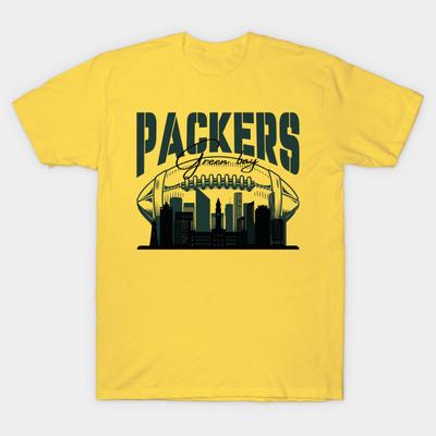 Men Black Print T-shirt Packers No-Cut Transfer Paper Print Cotton Tshirt