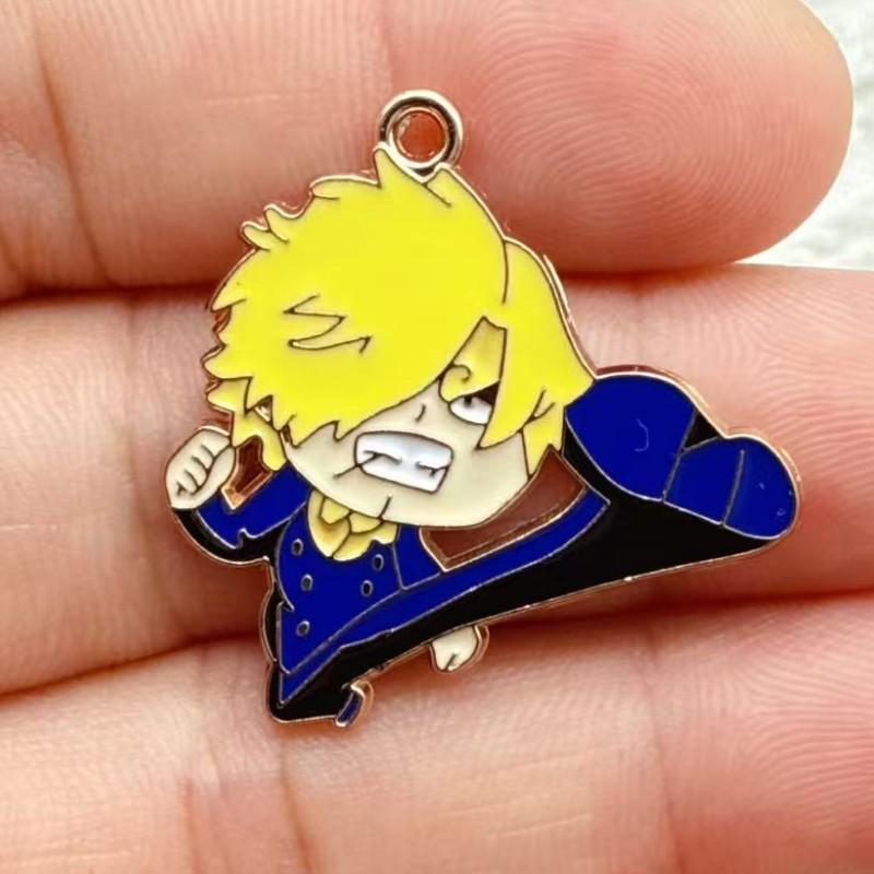 

10Pcs One Piece Luffy Anime Alloy DIY Making Handmade Keychain Backpack Accessories Cute Keyring Gift for Fans