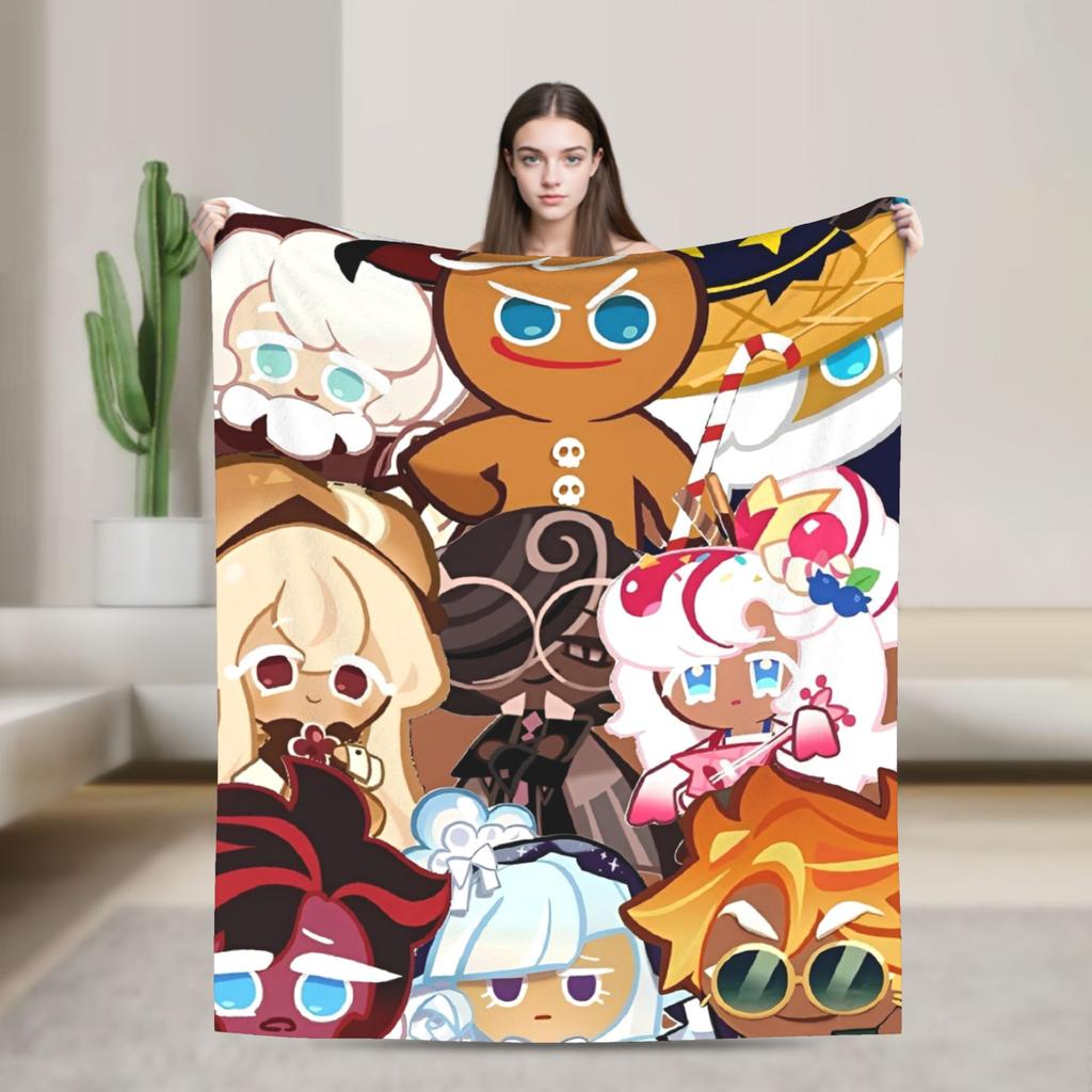 Cookie Run Kingdom Pure Vanilla Cookie Flannel Throw Blanket  for Bedspreads Knitted Blanket Office Super Soft Breathable