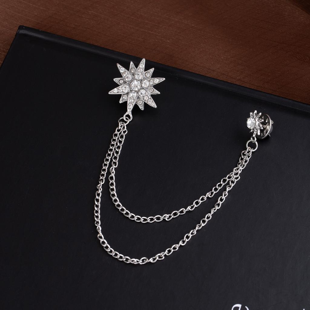 Personalized Brooch with Crystal Heart Brooch for Fashion Snowflake Geometric Creative Suit Pin