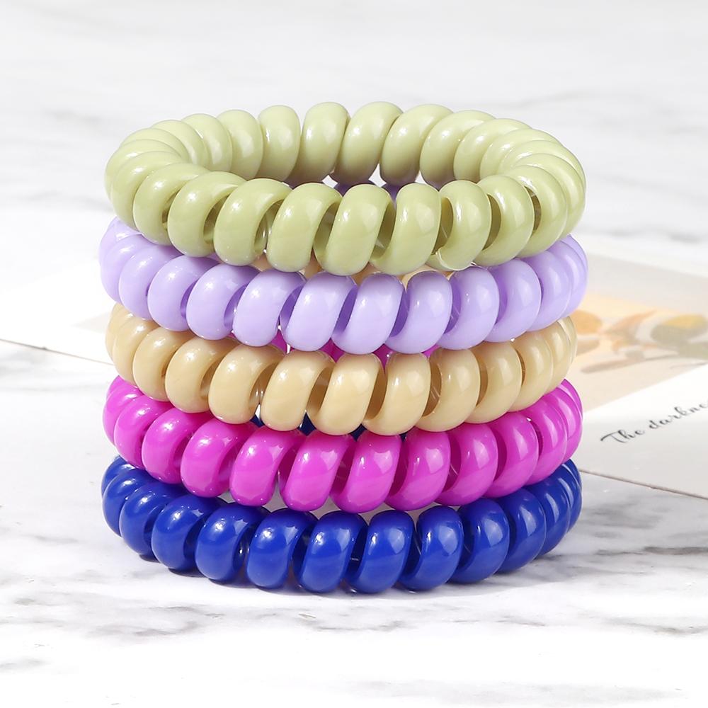 5 buc/set Elastic Culori Bomboane Fir de Telefon Simplu Benzi de Păr pentru Femei Coadă de Păr pentru Copii Fete Scrunchies Bandă de Păr Gumă Cadouri