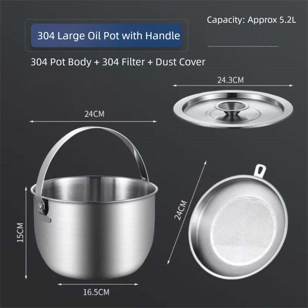 New 2.8L Oil Filter Pot Stainless Steel Lard Strainer Filter Tank Grease Keeper Storage Container Oil Pot Kitchen