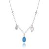 Fine Sterling Silver Gold Plated Zircon Pearl Charm Pendant Necklace for Women