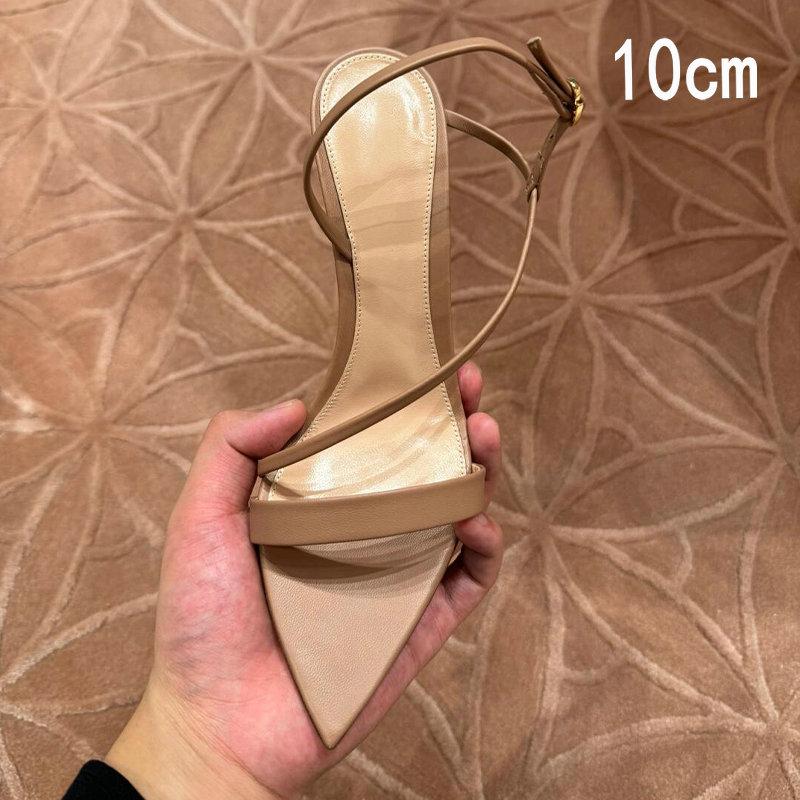 Fashion Black Pointed-Toe Stiletto High Heels For Women, 2025 Summer New Style Cross-Strap Sexy And Elegant Open-Toe One-Shoulder Buckle