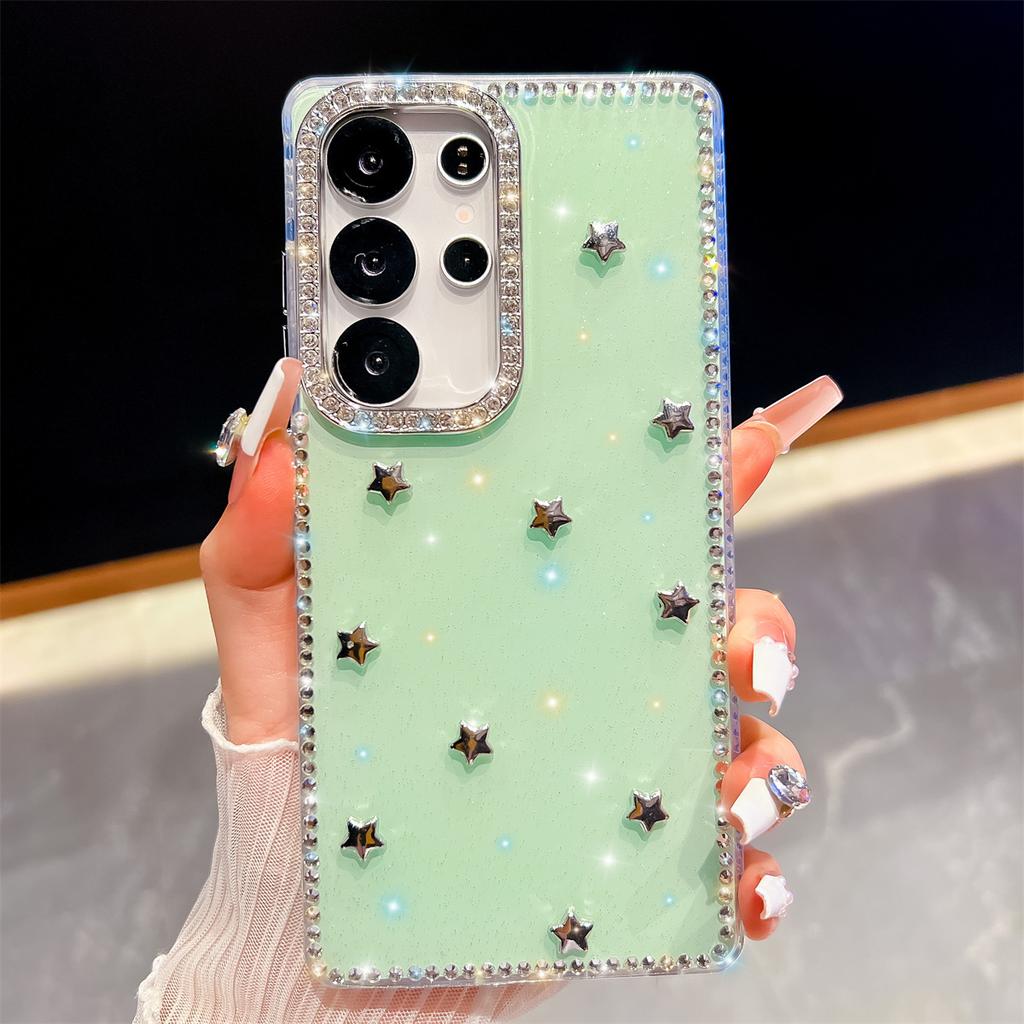 Handmade Sparkly Diamond Star IMD Phone Case, Compatible with Samsung S23 Ultra/S24/S25 & A07/A15/A16/A17/A26/A35/A36/A55/A56