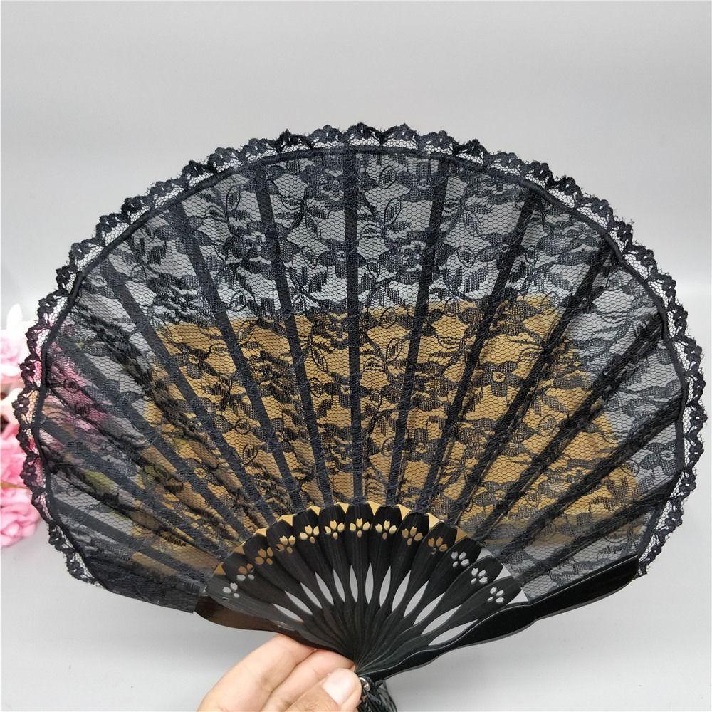 Handheld Lace Shell Fan High-end Dance Fan Retro Japanese Folding Fan  Photo Props