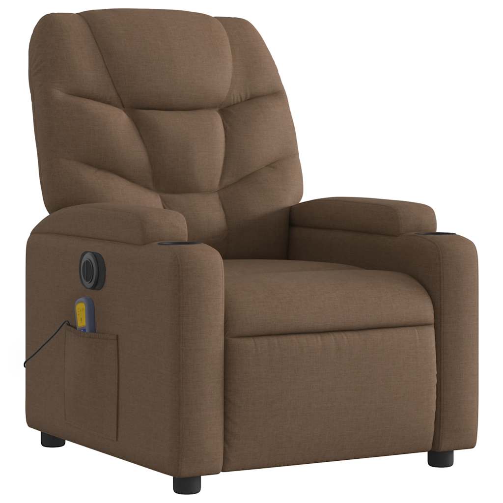 Vidaxl Foldable Massage Armchair, Electric, Brown, Fabric