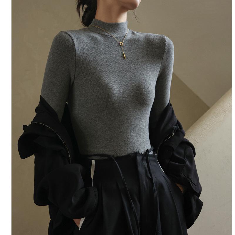 Women's Slim Fit Faux Cashmere Turtleneck Long Sleeve Top with Soft Fleece for Autumn/Winter