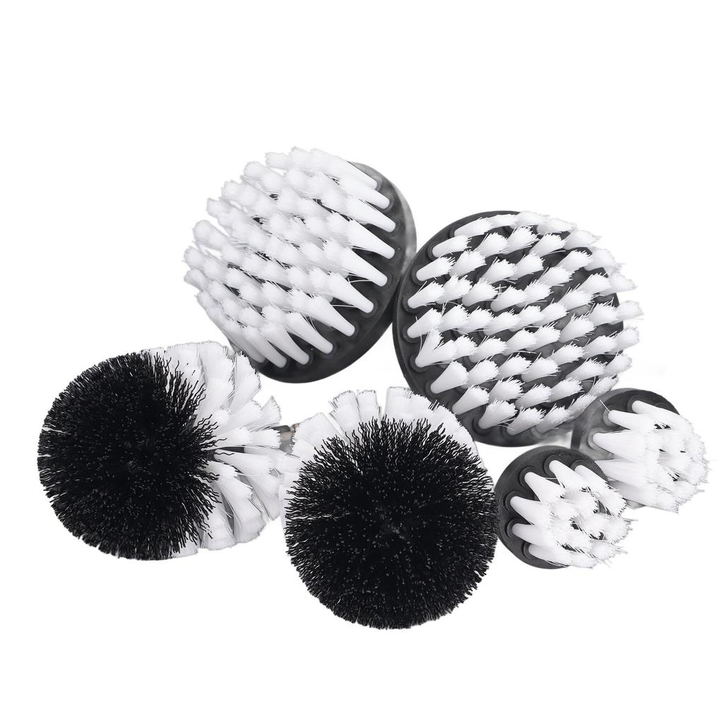 6Pcs Drill Cleaning Brush White Soft Nylon Bristles Wear Resistant Drill Brush Power Scrubber for