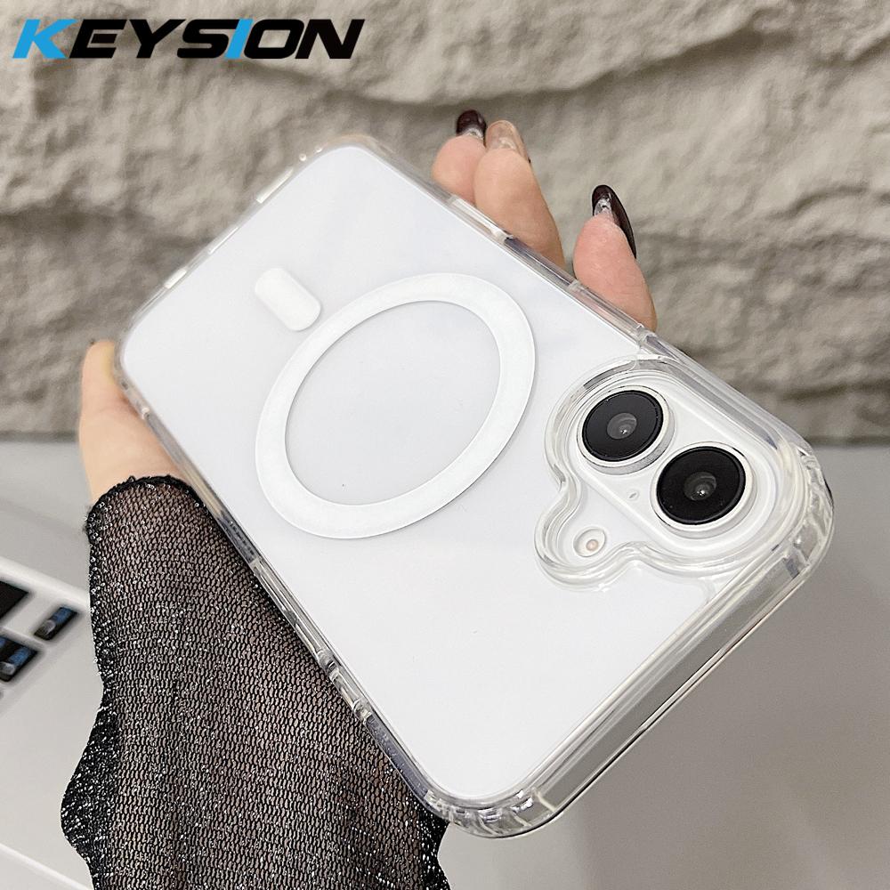KEYISON Kamera Touch Control Button Hülle für iPhone 16 Pro Max 16 Plus für MagSafe Magnetisches Kabelloses Laden Transparente Abdeckung
