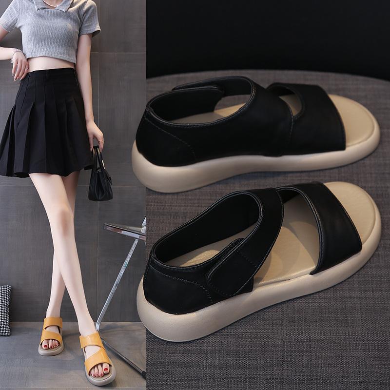 Summer New Fairy Style Flat-soled Soft-soled Sandals Fashionable Two Wear Rear Bag and Roman Beach Sandals Female