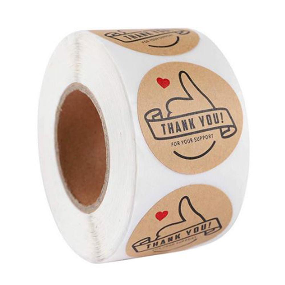 500pc Round Stickers Thank You Kraft Stickers 1 inch Wedding Pretty Gift Cards Envelope Sealing Label Stickers Stationery