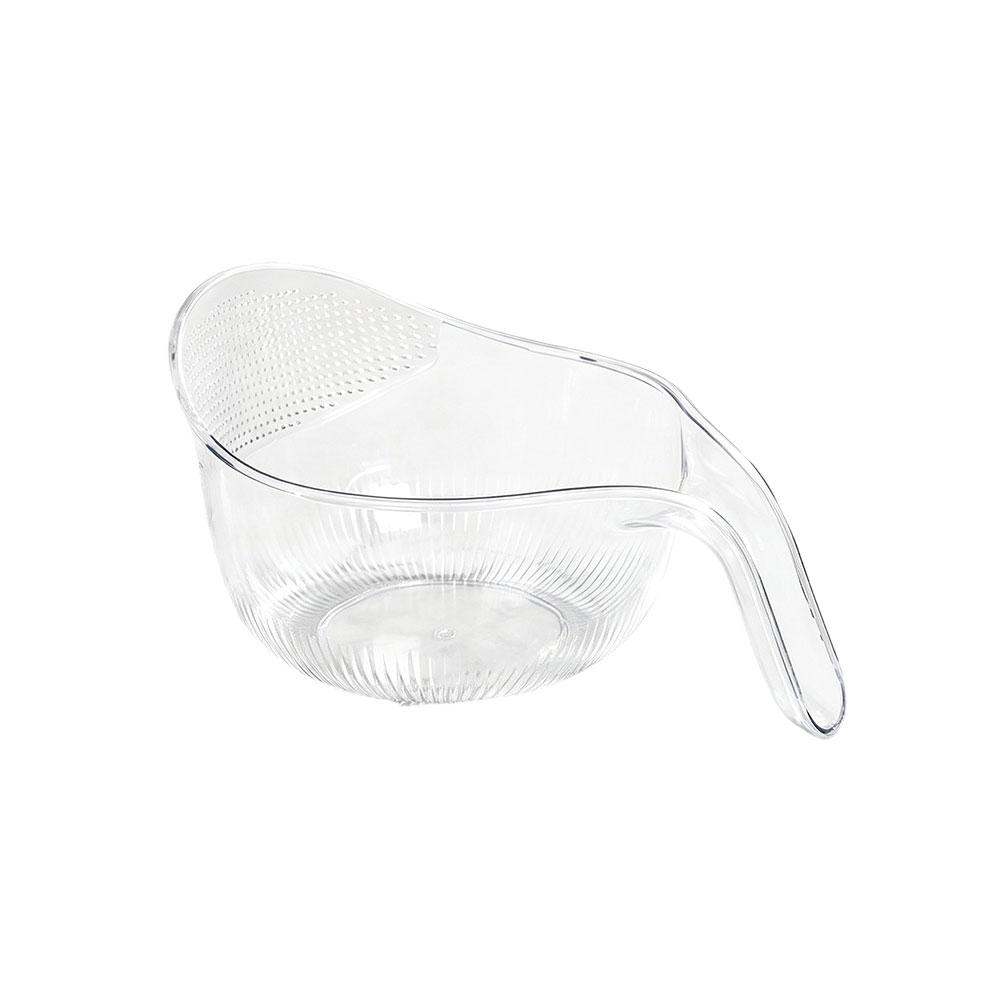 Thick Transparent PET Drain Rice Bowl Sturdy Vertical Grain Drain Basket Multifunctional Fruit Vegetable Washing Sieve Colander