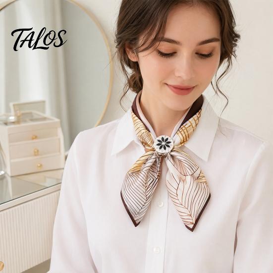 Fashion Scarf Jewelry Retro Flower Ring, Elegant Rhinestone Clip, Accessory Decorative Holder Slide for Women Neckerchiefs Shirts Shawls Clip