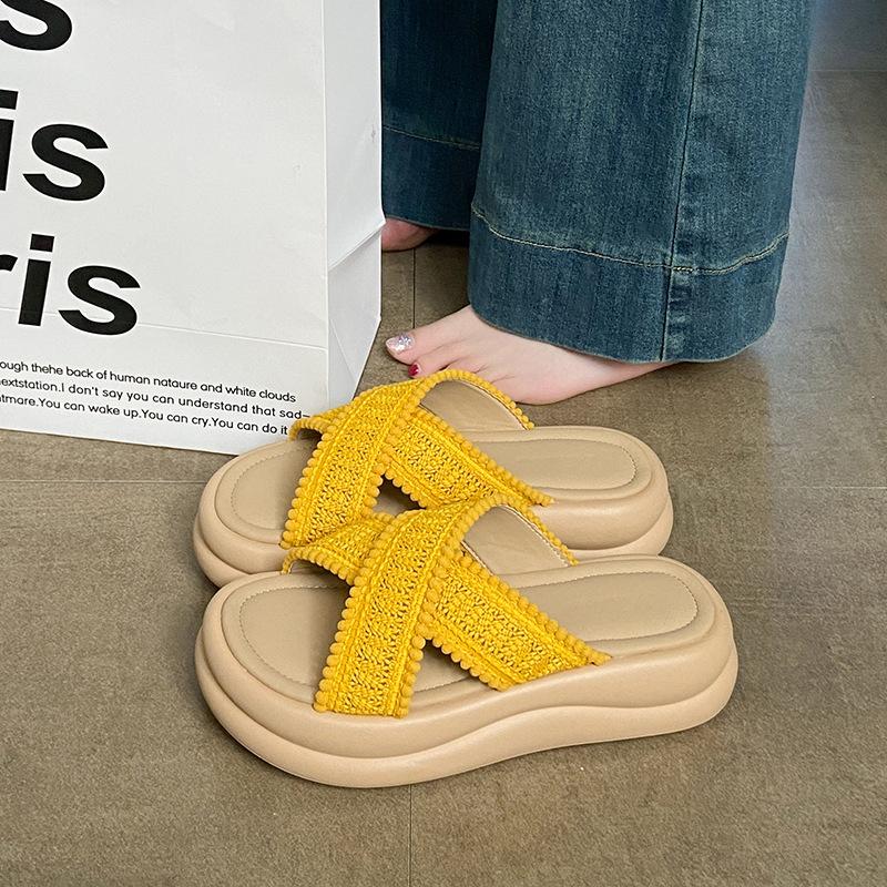 Fashion Shoes Low Rome Fabric Rubber Hoof Heels Cotton Shoes Low Cotton Fabric Rome Rubber Hoof