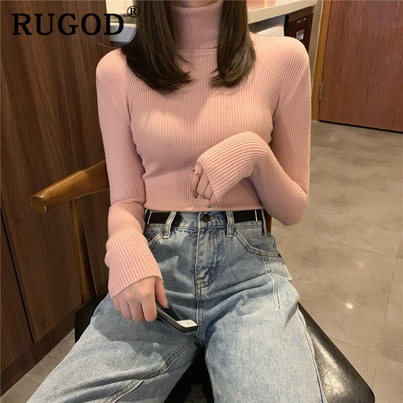 Casual Solid Basic Knitted Blouse Women Elegant Turtleneck Long Sleeve Tunic Auturm Bottoming Pullover Tops  new