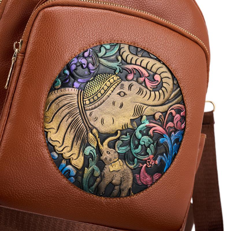 Damski plecak podróżny z nadrukiem PU, duża pojemność, wielofunkcyjny, na ramię, crossbody