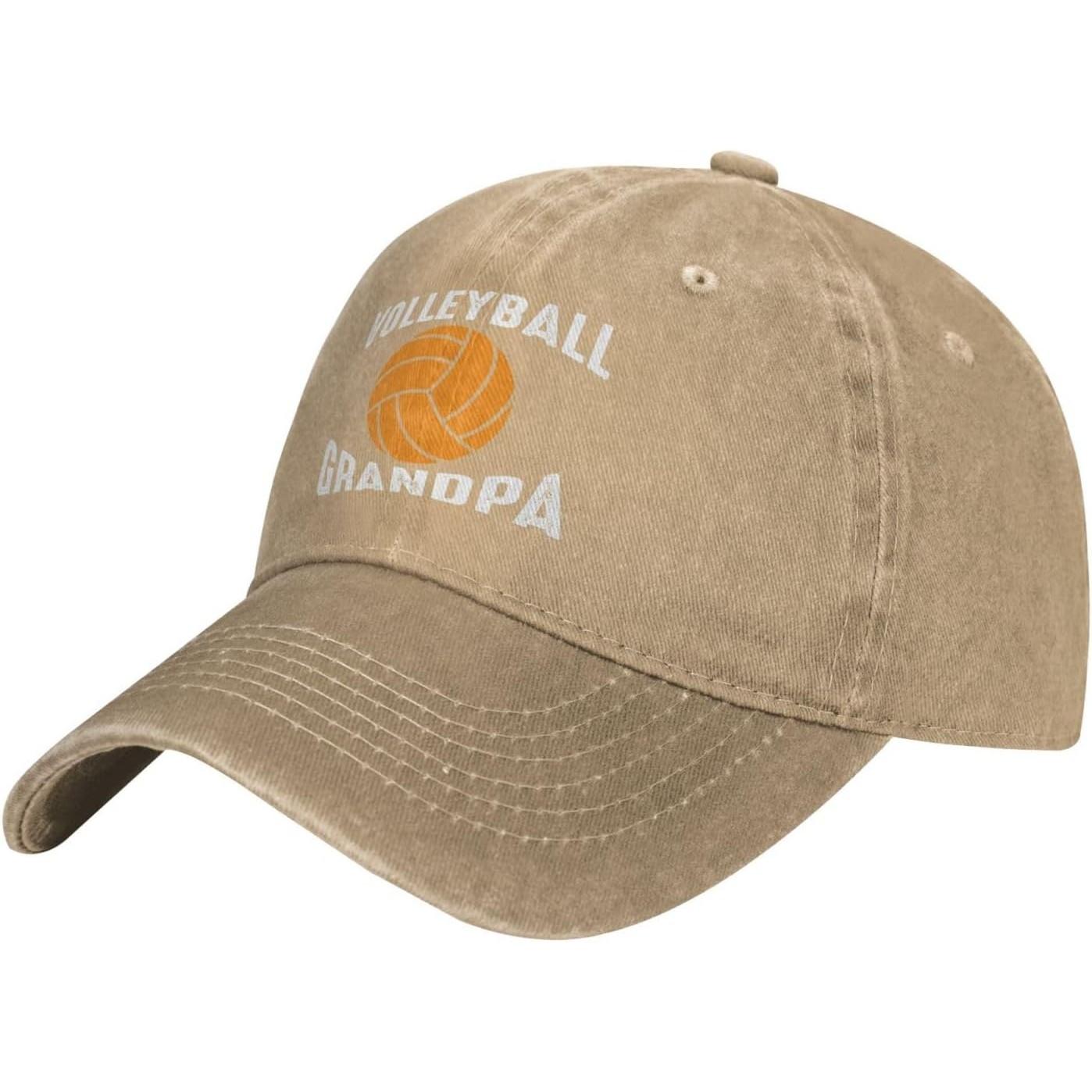 

Volleyball Grandpa Distressed Baseball Cap Cotton Casual Sun Protection Sports Hat Can Be Adjusted