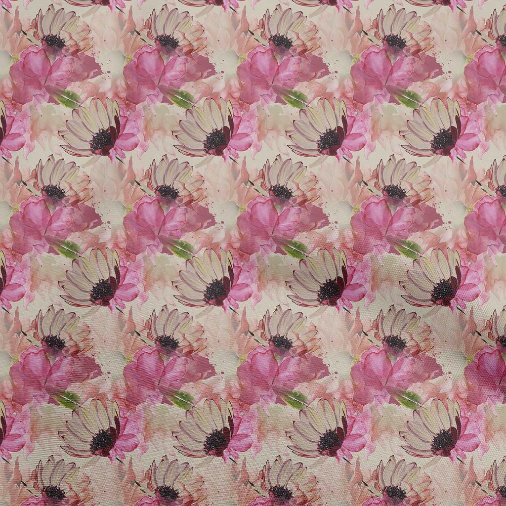 oneOone Cotton Flex Mint Green Fabric Florals Dress Material Fabric Print Fabric By The Yard 40 Inch