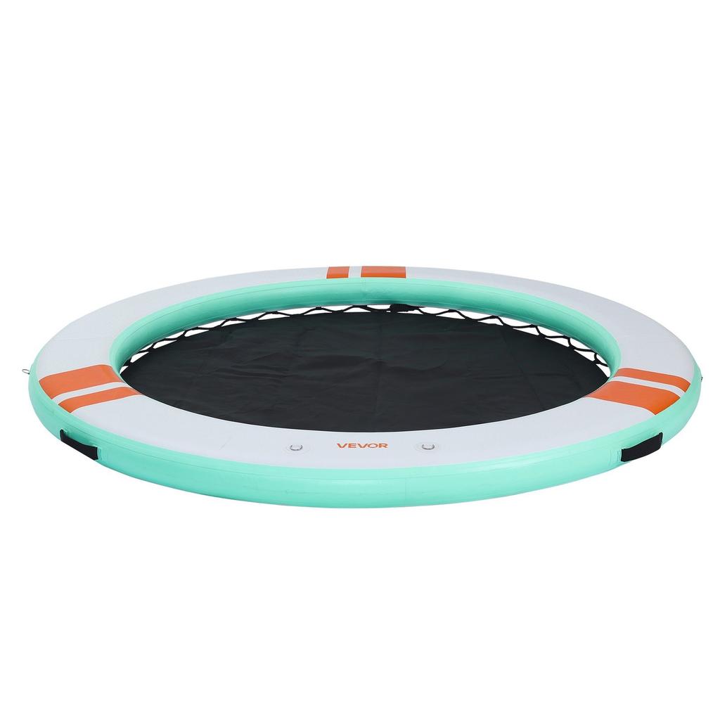 Inflatable Floating Dock, 3.66 M Round Inflatable Dock Platform, Non-Slip Water Air Mat with Portable Carrying Bag and Detachable Ladder, Floating