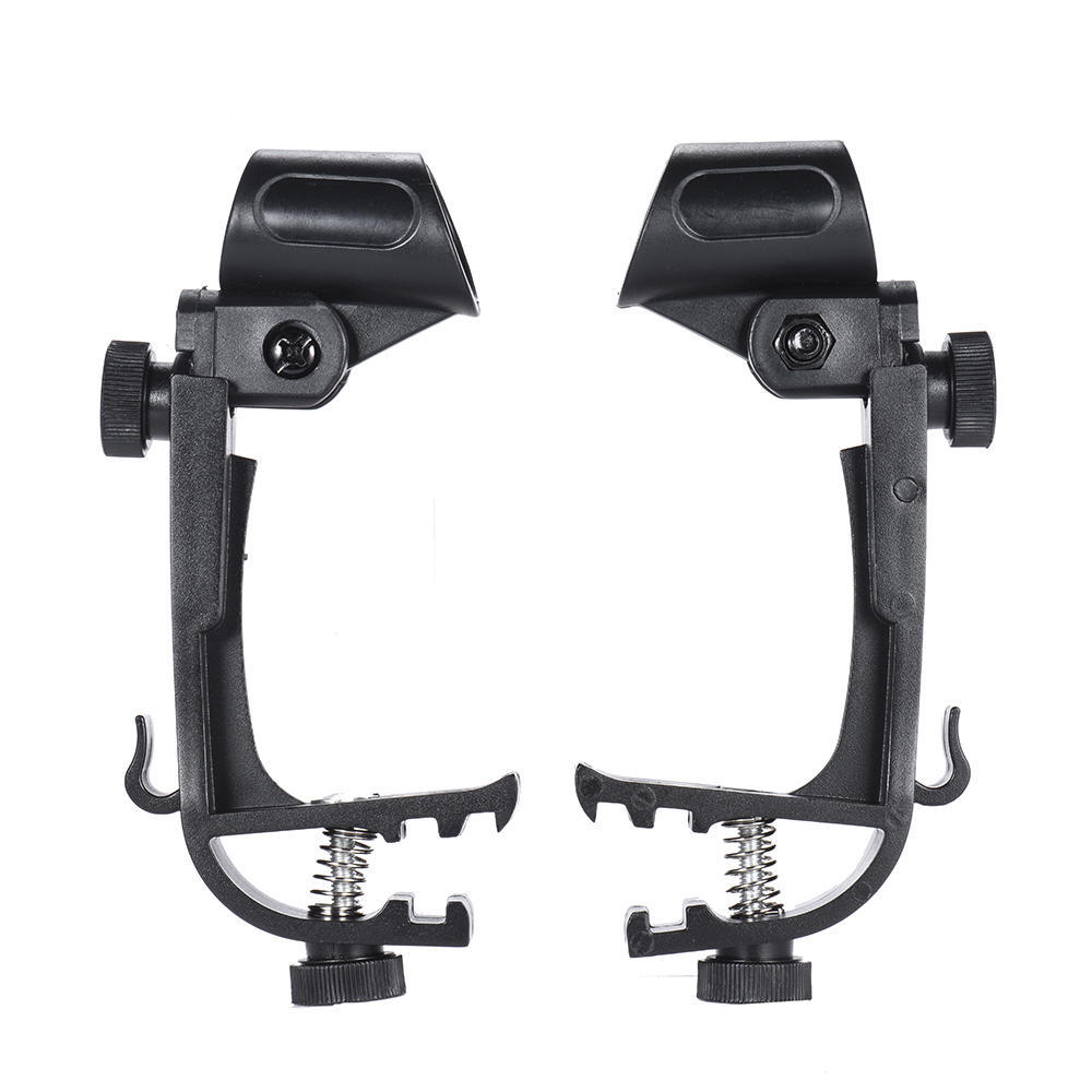 2pcs Clamp Clip On Drum Rim Microphone Mic Mount Holder Adjustable Shockproof