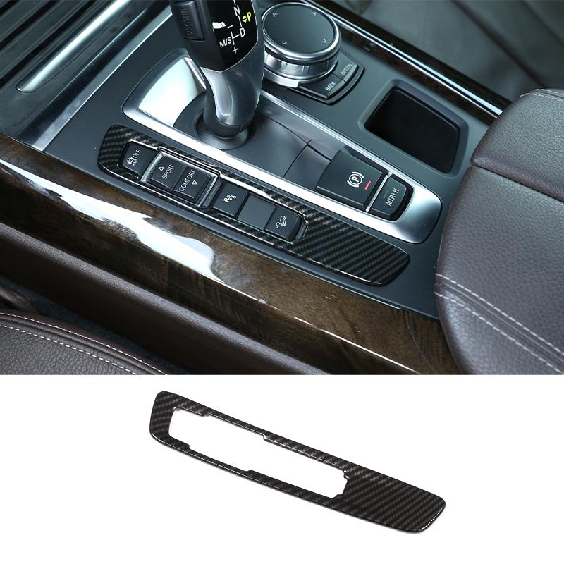 För BMW X5 F15 X6 F16 2014-2018, Ratt, Instrumentpanel, Mittkonsol Växelväljare, Paneldekal, Bilinteriör Kolfiberdekorationsskydd