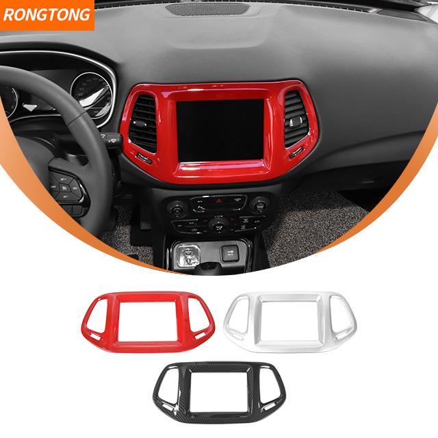 High-quality Navigation GPS Panel Trim Dashboard Console Decoration Ring for Jeep Compass 8.4 Inch Screen 2017-2020