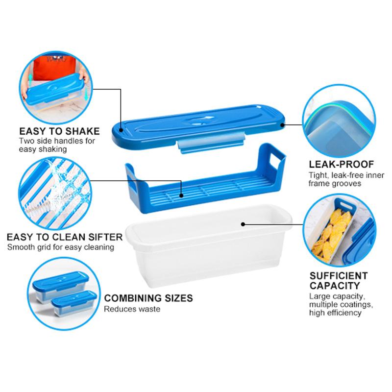 Batter Fish Breader Shaker Bowl With Breading Shaker Tray With Lids Shaker For Frying Chicken Wings Fish Onion Rings Veggies