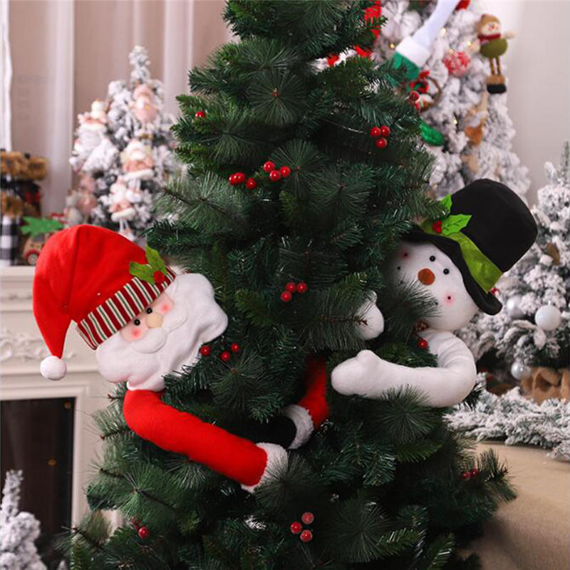 105cm Cute Hugs The Tree Doll Santa Claus Snowman Christmas Tree Ornament Festive Decor Noel Atmosphere Cloth Xmas New-Year