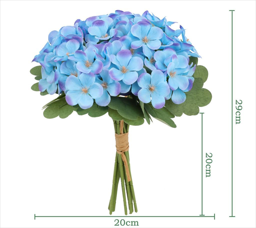12 Stück Simulation Hortensie künstliche Blume Wohnzimmer Ornament Dekoration Hochzeitsstrauß Bankettsaal Landschaftsgestaltung Kunststoff