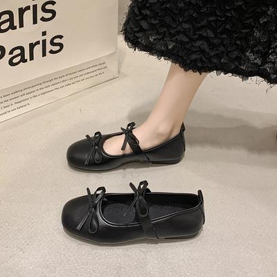 Fashion New Women's Shoes High Quality Square Toe Shallow Mouth Bow Decorated Women's Flat Shoes Fashionable Slip-on Women's Flat Shoes