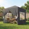 Garden gazebo 2.5 x 2.5 m pop up height-adjustable folding gazebo UV50+ protection easy setup dark grey