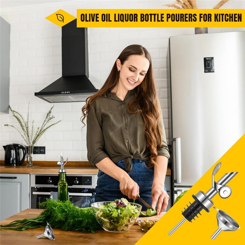 

AD23-4 PCS Weighted Stainless Steel Pourers Olive Oil Spout Automatic Opening And Closing Spout серебряный