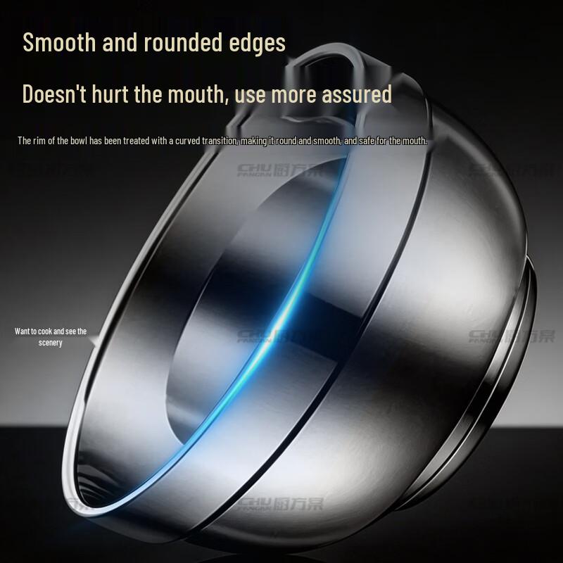 304 Stainless Steel Double-Layer Anti-Scald Rice Bowl Set