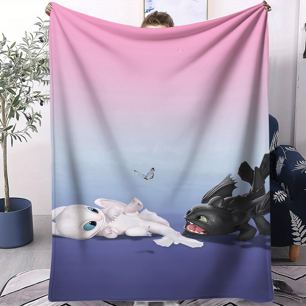 How To Train Your Dragon Small Cover Blanket All Season Soft Comfortable For Bed Bedroom Dorm Sofa Lunch Camping Anime Fan Gift