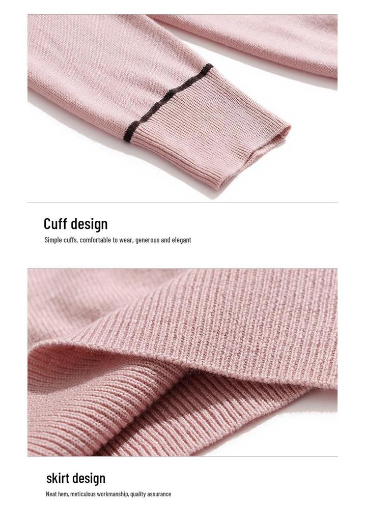 Damen Retro Stricktop mit Revers - Langarmpullover für Frühling/Herbst 2026