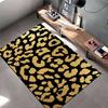 Leopard Print Area Rug - Black and Gold Modern Living Room Carpet Suitable for use as an anti-slip for living room bedroom sofas