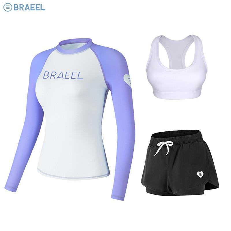 Womens UV Protection Rash Guard Set Long Sleeve Top Pants Quick Dry Swimsuit Snorkeling Surfing Swimming