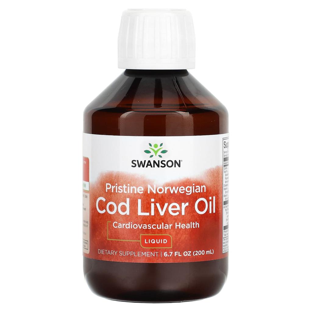 Swanson Pure Norwegian Liquid Cod Liver Oil, 6.7 Fl Oz (200 Ml)