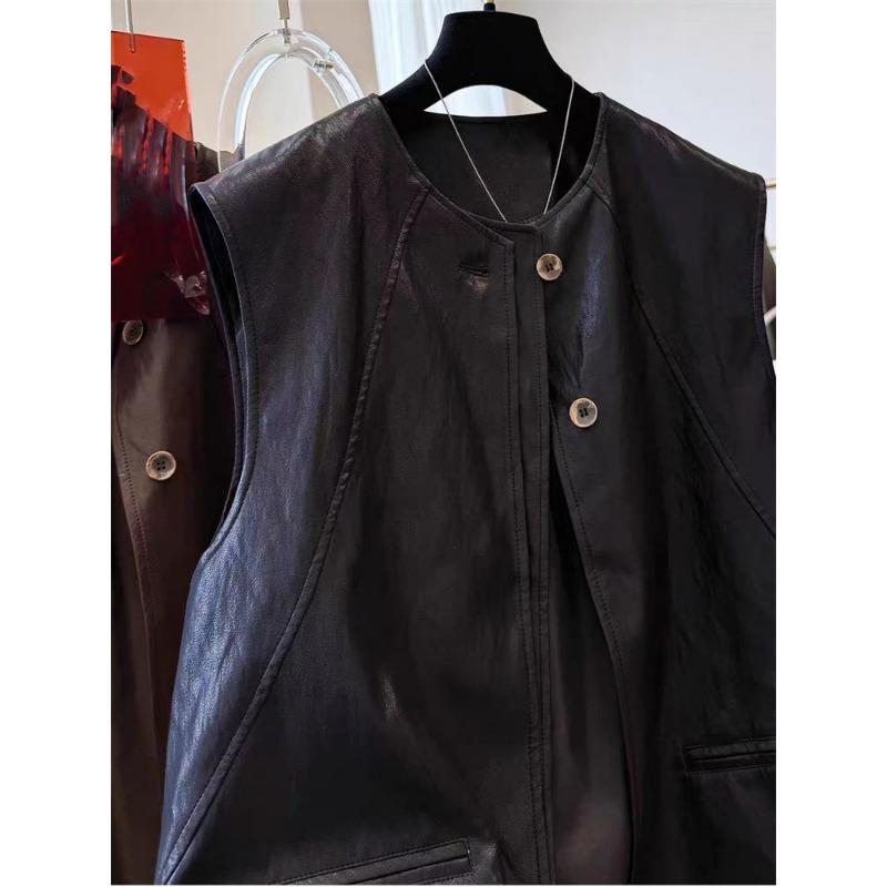 Women Sleeveless Spliced Vest With Pockets Commute Style