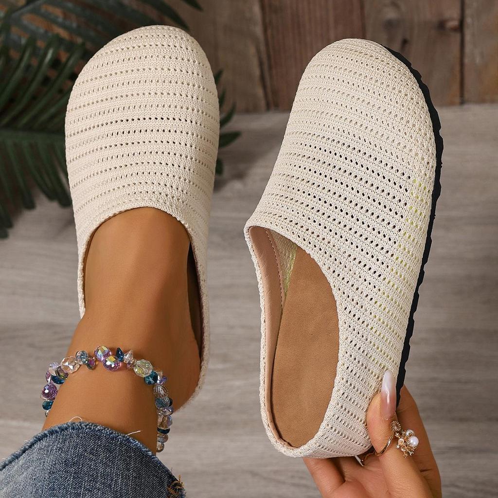 Weave Damen Flats Slipper Elegant Flache Mules Schuhe Sommer Neue Mode Flip Flops 2025 Laufen Gemütlich Weich Sandalen