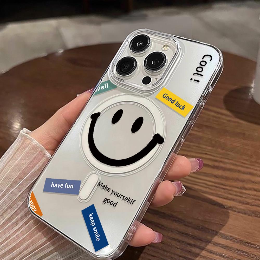 

Smile Face Magnetic Transparent Case for iPhone 17 ProMax & 15, Compatible with LeTV iPhone 16 Pro Max