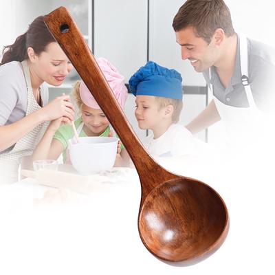 Long Wooden Soup Handle Kitchen Tableware Porridge Cooking Tool