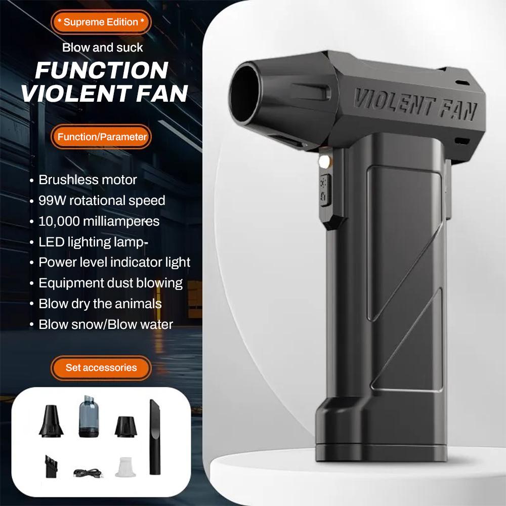 Super Storm 990000RPM Turbo Fan Powerful Air Blower Portable Dust Cleaner TypeC Charging Brushless Jet Blower for Home 10000mAh