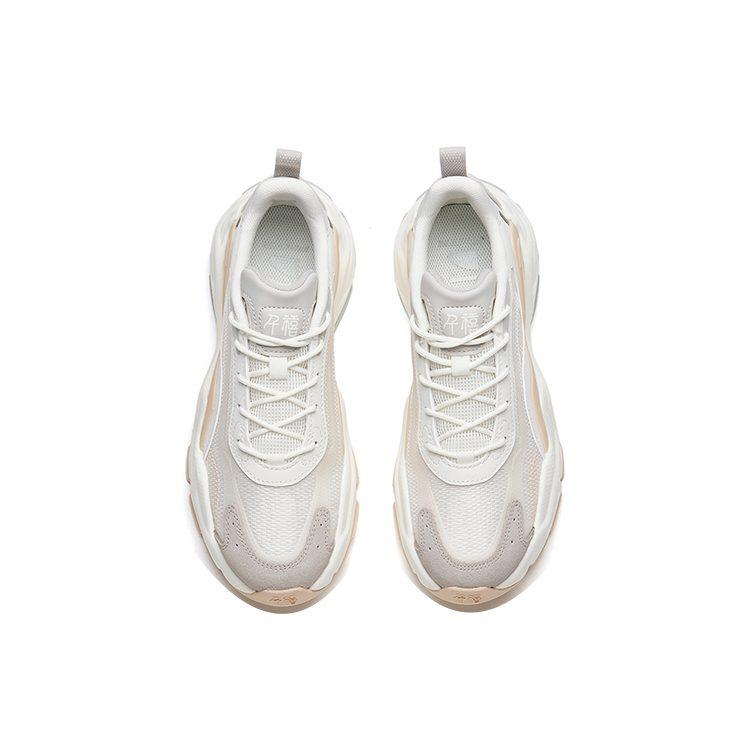 Anta Millennium Cushioning Slip Resistant Abrasion Resistant Low top Sports Casual Shoes Women's White Gray Brown 122228890-1