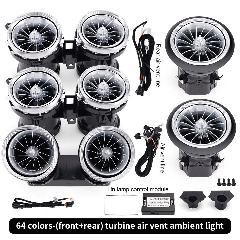 For Mercedes Benz E-Class W213 E200 E220d 2016-2025 Led Turbine Nozzle 64 Colors Outlet Turbo Ambient Light Interior Air Vent