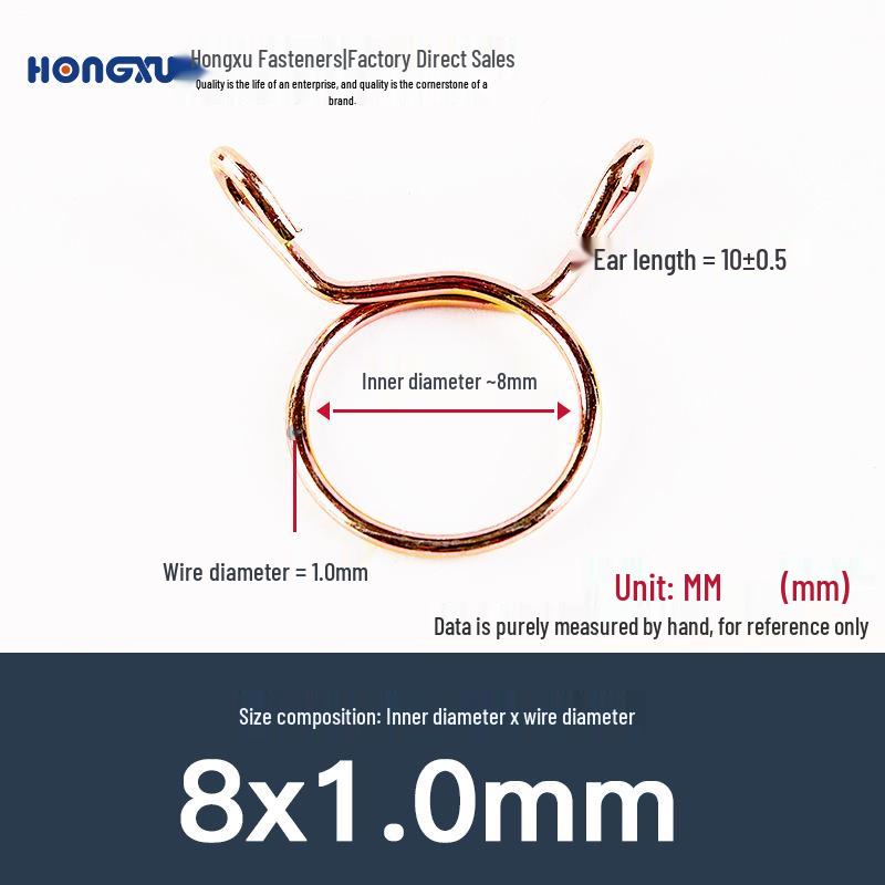 

Quick-Install Hand-Squeeze Galvanized Single Wire Elastic Hose Clamp for Oil, Water, Gas Pipes