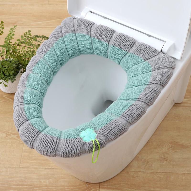 Pulian Two-Tone Knitted Polyester Toilet Seat Cover